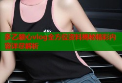 多乙糖心vlog全方位资料揭秘精彩内容详尽解析