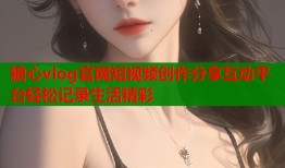 糖心vlog官网短视频创作分享互动平台轻松记录生活精彩