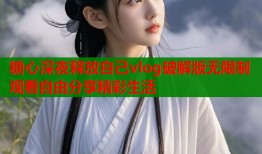 糖心深夜释放自己vlog破解版无限制观看自由分享精彩生活
